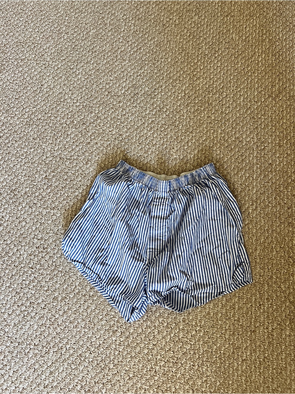 Uniqlo Blue and White Striped Women's Shorts